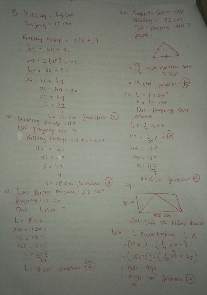 19 Sebuah B 16 C 17 Kelil Lihat Cara Penyelesaian Di Qanda