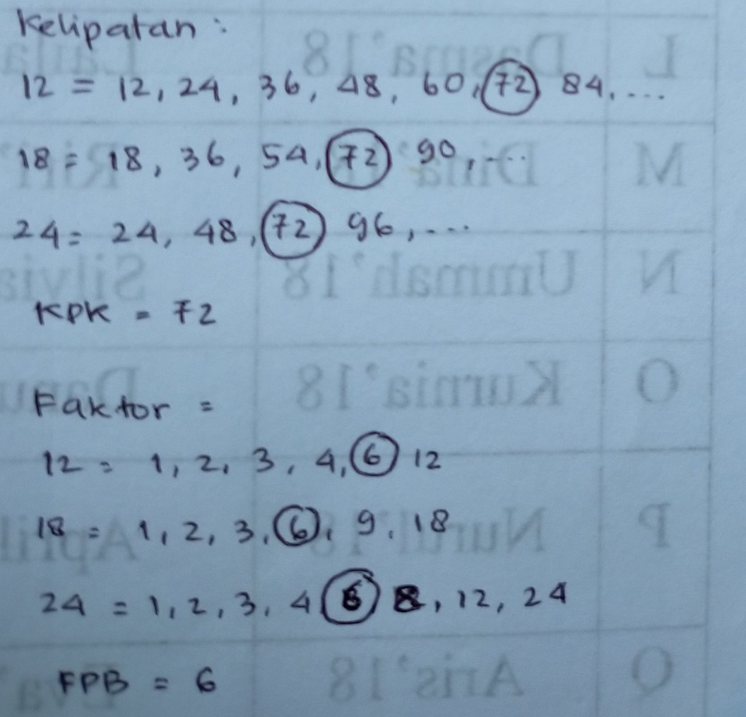 Contoh Tentukan Kpk Dan F Lihat Cara Penyelesaian Di Qanda