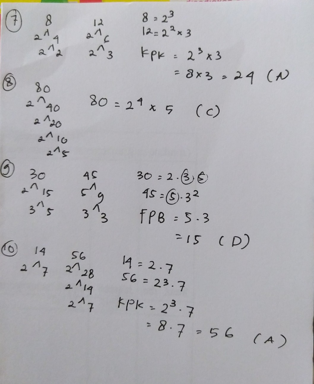 7 Kpk Dari 8 Dan 12 Adala Lihat Cara Penyelesaian Di Qanda